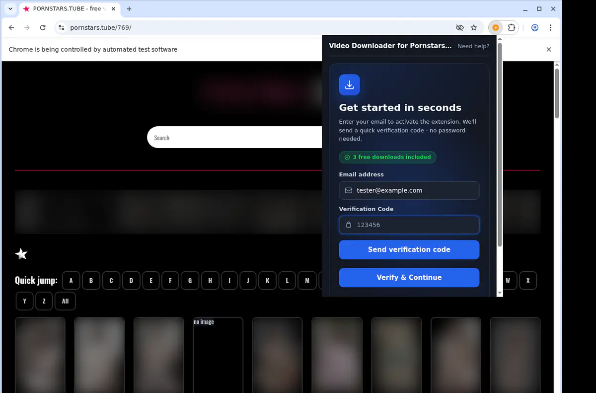Pornstarstube Video Downloader browser extension screenshot 4